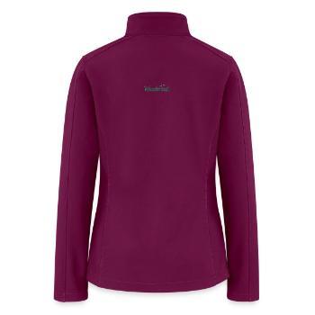 Airplane Silhouette with Mountain Range - Women’s Soft Shell Jacket - raspberry - Back