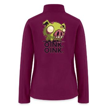 Zombie Pig – Oink Oink Horror Design - Women’s Soft Shell Jacket - raspberry - Back