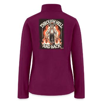 Through Hell and Back Vintage Grandpa Fighter - Women’s Soft Shell Jacket - raspberry - Back