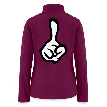 Raised Index Finger (Right Hand / POS 2C) - Women’s Soft Shell Jacket - raspberry - Back