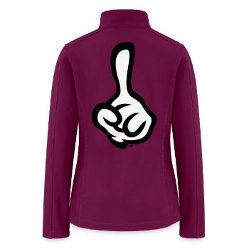 Raised Index Finger (Left Hand / POS 2C) - Women’s Soft Shell Jacket - raspberry - Back