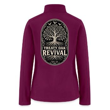 Treaty Oak Revival Crest - Women’s Soft Shell Jacket - raspberry - Back