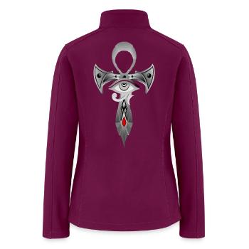 Eye and Dagger Sigil Emblem - Women’s Soft Shell Jacket - raspberry - Back