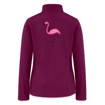 flamingo wildlife standing pink beak pink - Women’s Soft Shell Jacket - raspberry - Back