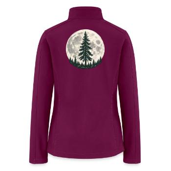 Pine Tree Moon - Women’s Soft Shell Jacket - raspberry - Back
