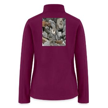Camouflage Cat On Rocks Gifts for Animal Lovers - Women’s Soft Shell Jacket - raspberry - Back