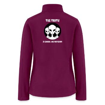 Alien Glyphs with The Truth Message - Women’s Soft Shell Jacket - raspberry - Back