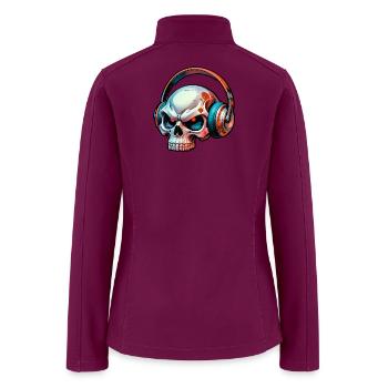 Skull with earphones - Women’s Soft Shell Jacket - raspberry - Back