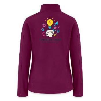 Creative Spark Brain Illustration - Women’s Soft Shell Jacket - raspberry - Back