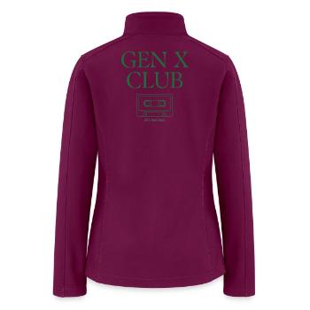 Gen X Club - Cassette Tape Retro Design - Women’s Soft Shell Jacket - raspberry - Back