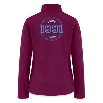 Year of birth 1991 - Women’s Soft Shell Jacket - raspberry - Back