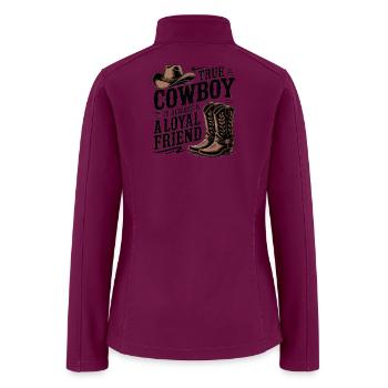 Cowboy Loyal Friend Quote Design - Women’s Soft Shell Jacket - raspberry - Back