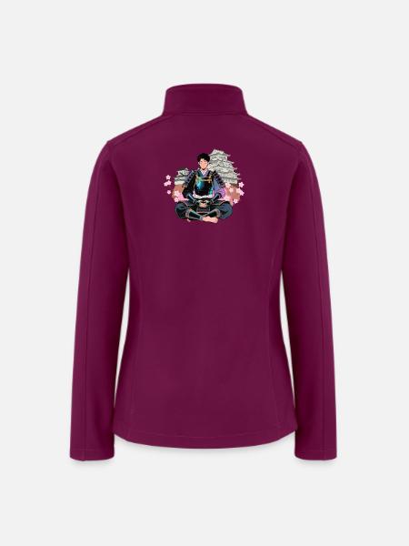Zen Samurai Amid Sakura - Women’s Soft Shell Jacket - raspberry