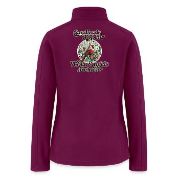Cardinals Appear When Angels Are Near - Women’s Soft Shell Jacket - raspberry - Back