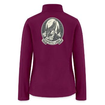 Lone Wolf Howl Moon Badge - Women’s Soft Shell Jacket - raspberry - Back