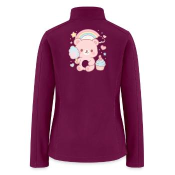 Pastel Bear Cotton Candy Rainbow - Women’s Soft Shell Jacket - raspberry - Back