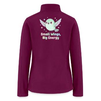 Small Wings, Big Energy - Women’s Soft Shell Jacket - raspberry - Back