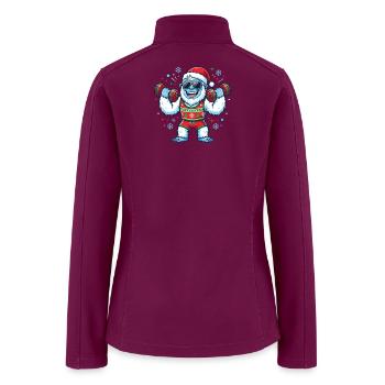 Christmas Yeti Weightlifter Gym Funny Workout Yeti - Women’s Soft Shell Jacket - raspberry - Back