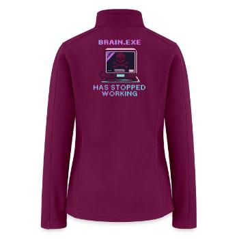 Neon Retro Skull Computer - Women’s Soft Shell Jacket - raspberry - Back