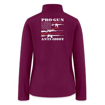 Pro-Gun Anti-Idiot - Women’s Soft Shell Jacket - raspberry - Back