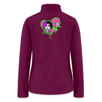 Neon Skull Doll Grunge Print - Women’s Soft Shell Jacket - raspberry - Back