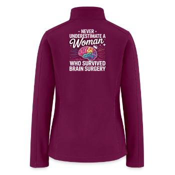 Brain Surgery Survivor Woman Power - Women’s Soft Shell Jacket - raspberry - Back