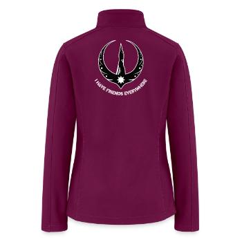 Rebellion Loon with Friends everywhere - Women’s Soft Shell Jacket - raspberry - Back