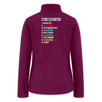 My Perfect Day Vlogging Schedule Creator Art - Women’s Soft Shell Jacket - raspberry - Back