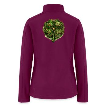 Celtic Clover Heart Knot - Women’s Soft Shell Jacket - raspberry - Back