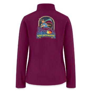 Retro Surf Stay Optimistic - Women’s Soft Shell Jacket - raspberry - Back