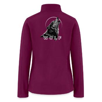 Lone Wolf Howl Circle - Women’s Soft Shell Jacket - raspberry - Back