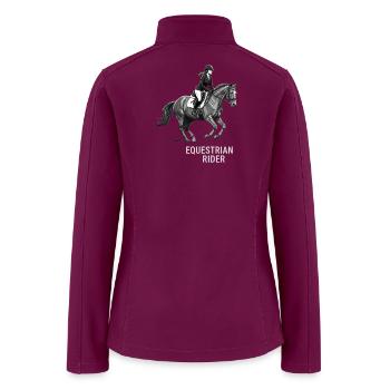 Monochrome Equestrian Rider - Women’s Soft Shell Jacket - raspberry - Back