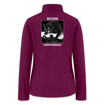 Ungovernable Cat Rebellion - Women’s Soft Shell Jacket - raspberry - Back