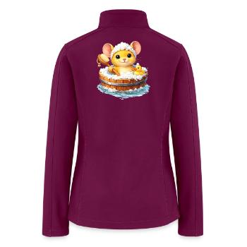 Cute Mouse Taking a Bath - Women’s Soft Shell Jacket - raspberry - Back