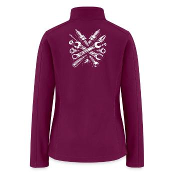 Grunge Tool Mechanic Spark Plug Design - Women’s Soft Shell Jacket - raspberry - Back