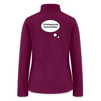 Professional Overthinker Funny Text Bubble Shirt - Women’s Soft Shell Jacket - raspberry - Back