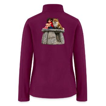 Stonebound Doll and Fox - Women’s Soft Shell Jacket - raspberry - Back