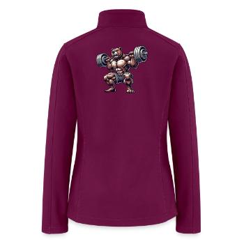 Bear with Barbell Fitness Training Muscle Building - Women’s Soft Shell Jacket - raspberry - Back