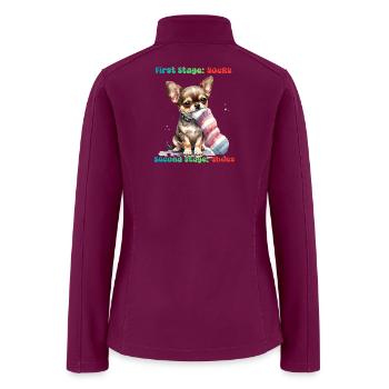 Chihuahua Sock Munching - Women’s Soft Shell Jacket - raspberry - Back