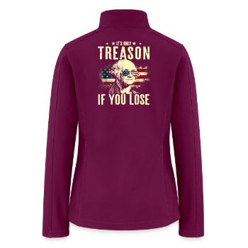 Patriotic Rebellion Vintage Print - Women’s Soft Shell Jacket - raspberry - Back