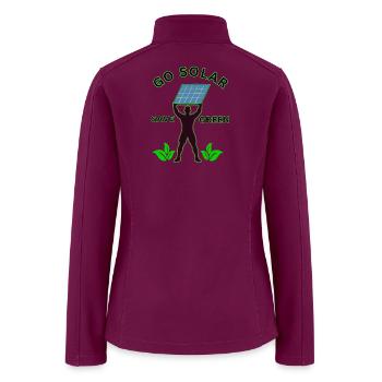 Go_solar-_save_green_-height - Women’s Soft Shell Jacket - raspberry - Back