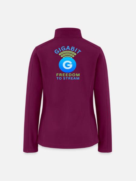 Gigabit Freedom to Stream - Women’s Soft Shell Jacket - raspberry