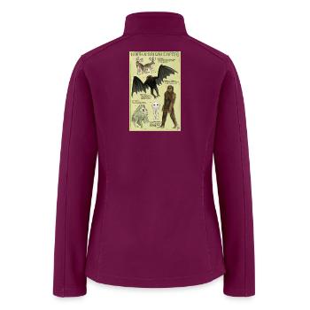 North American Cryptids Poster - Women’s Soft Shell Jacket - raspberry - Back