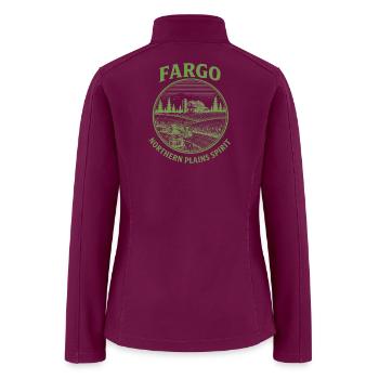 Fargo Farm Landscape Vintage Retro - Women’s Soft Shell Jacket - raspberry - Back
