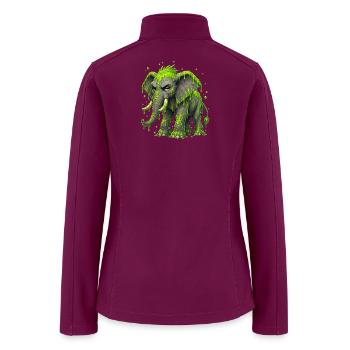 Neon Slime Elephant - Women’s Soft Shell Jacket - raspberry - Back
