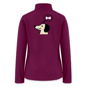 Dog Dachshund Thought Bubble Dog Mom Walk - Women’s Soft Shell Jacket - raspberry - Back