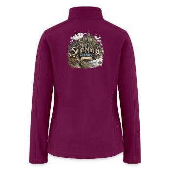 Mount Saint Michel T-Shirt | France Travel Gift - Women’s Soft Shell Jacket - raspberry - Back