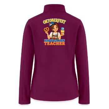 Oktoberfest Kindergarten Teacher - Women’s Soft Shell Jacket - raspberry - Back