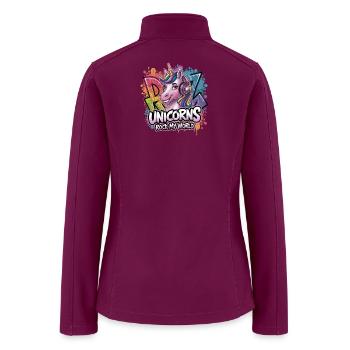  Unicorns Rock My World Rainbow Graffiti - Women’s Soft Shell Jacket - raspberry - Back