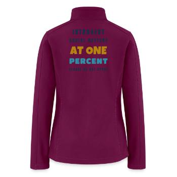 Introvert Social Battery At One Percent Gift - Women’s Soft Shell Jacket - raspberry - Back